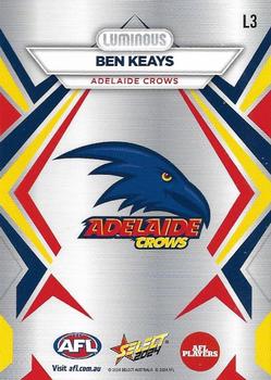 2024 Select AFL Footy Stars - Luminous #L3 Ben Keays Back